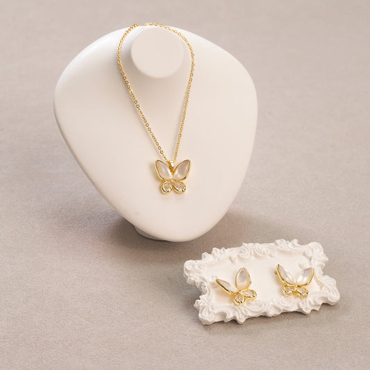 Ivory Butterfly Jewelry Set