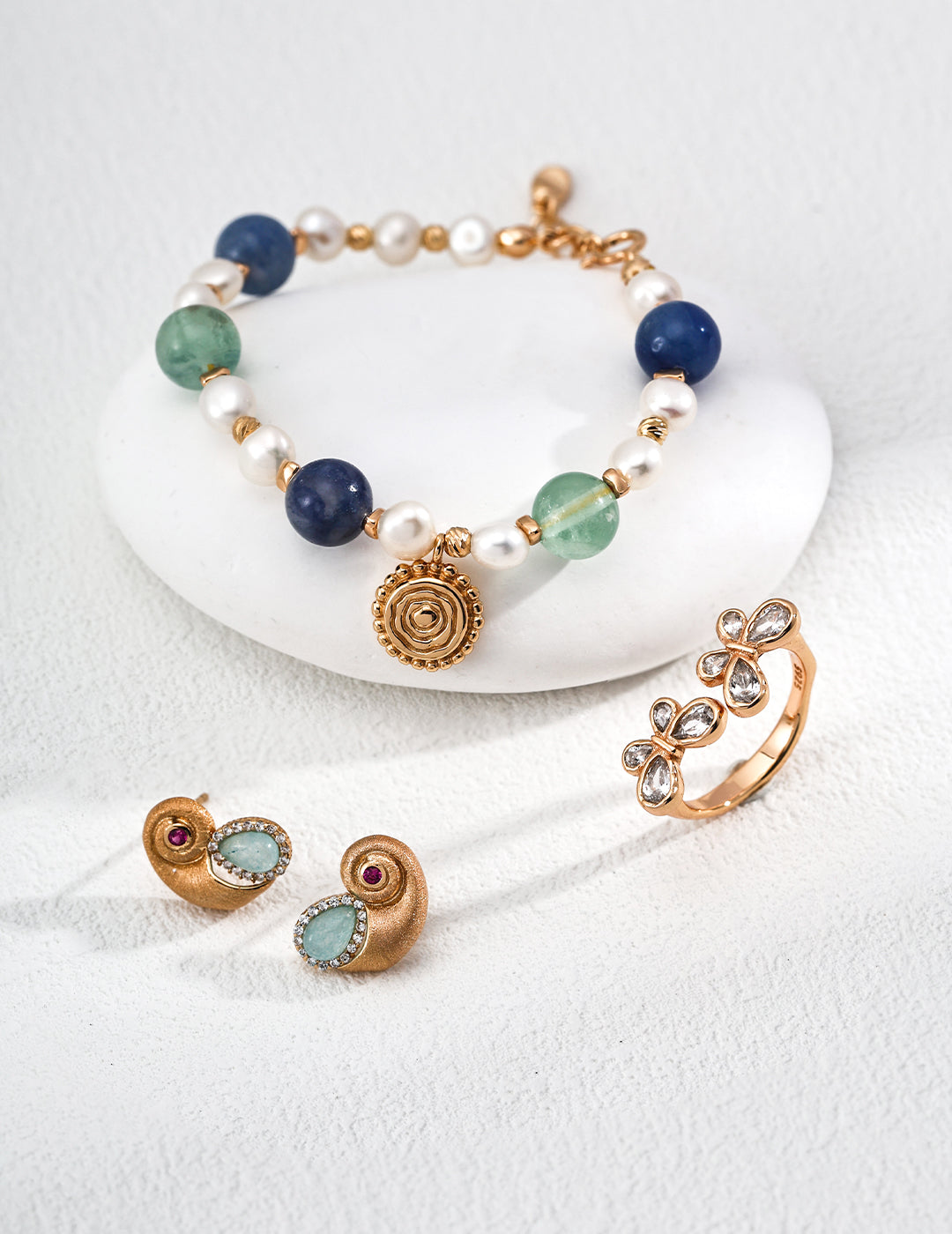 Natural Blue Aventurine & Pearl Bracelet