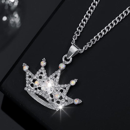 Regal Crystal Crown Necklace