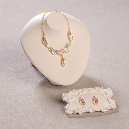 Pastel Feather Jewelry Set