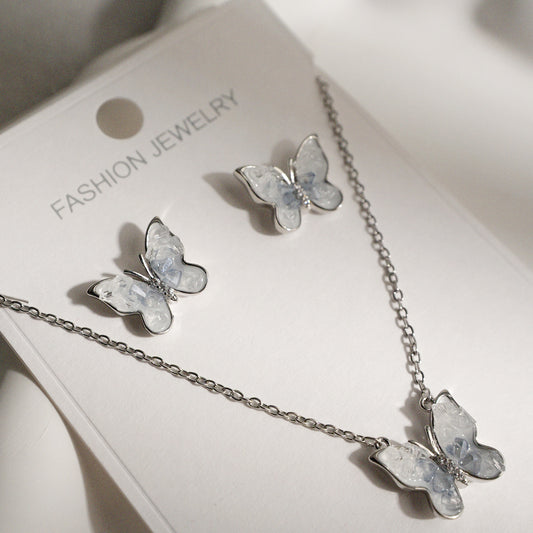 Azure Butterfly Jewelry Set