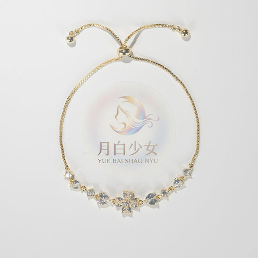 Auric Petal Bolo Bracelet- Golden- Tone
