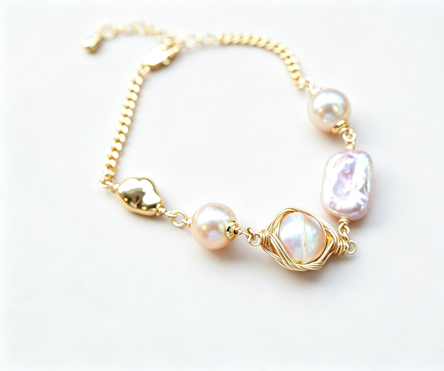 Hand-Wrapped Baroque Pearl Bracelet