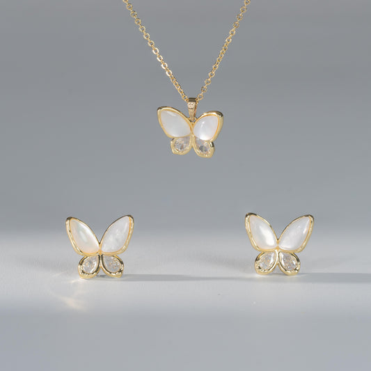 Ivory Butterfly Jewelry Set