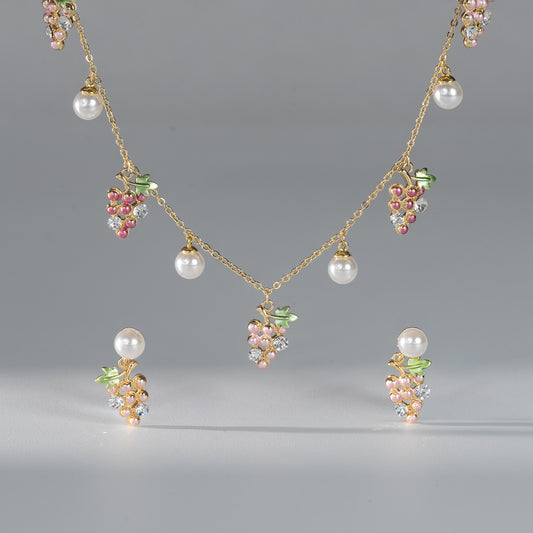 Sweet Grape Pearl Jewelry Set