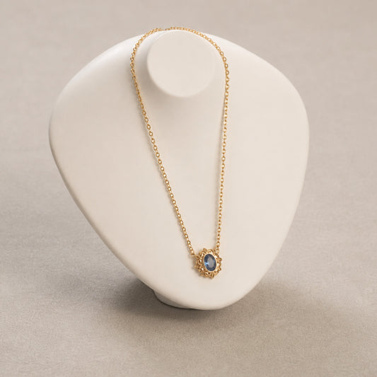 Midnight Blue Vintage Pendant Necklace
