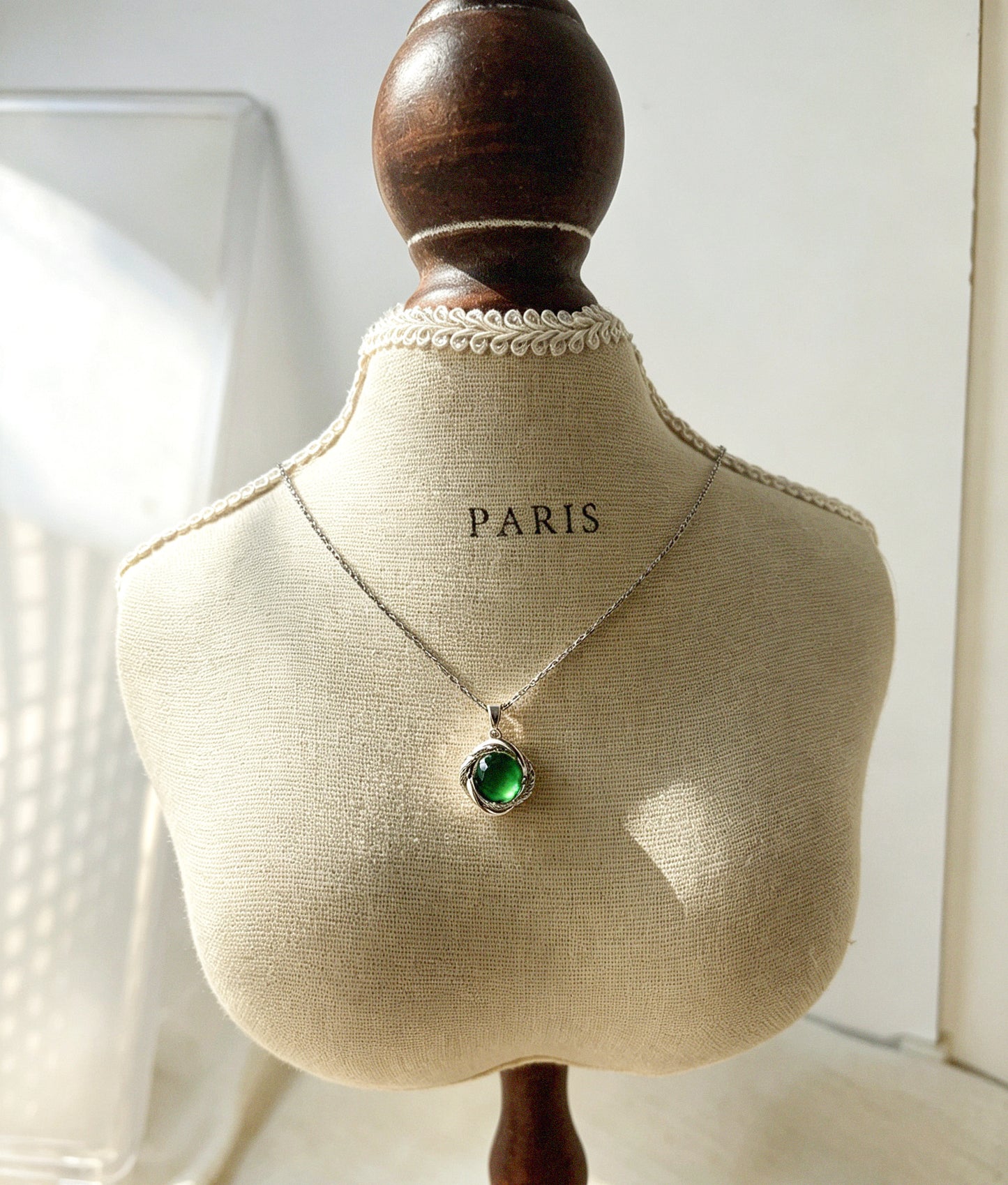 Emerald Green Halo Jewelry Set