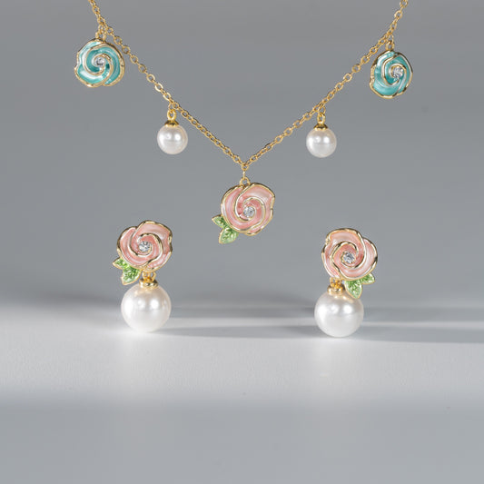 Rosalie Rose & Pearl Jewelry Set