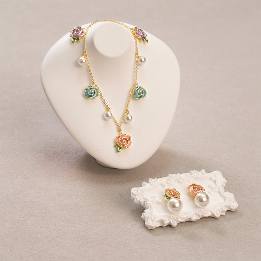 Rosalie Rose & Pearl Jewelry Set