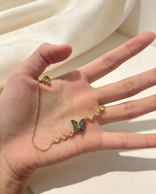 Blue Butterfly Bolo Bracelet