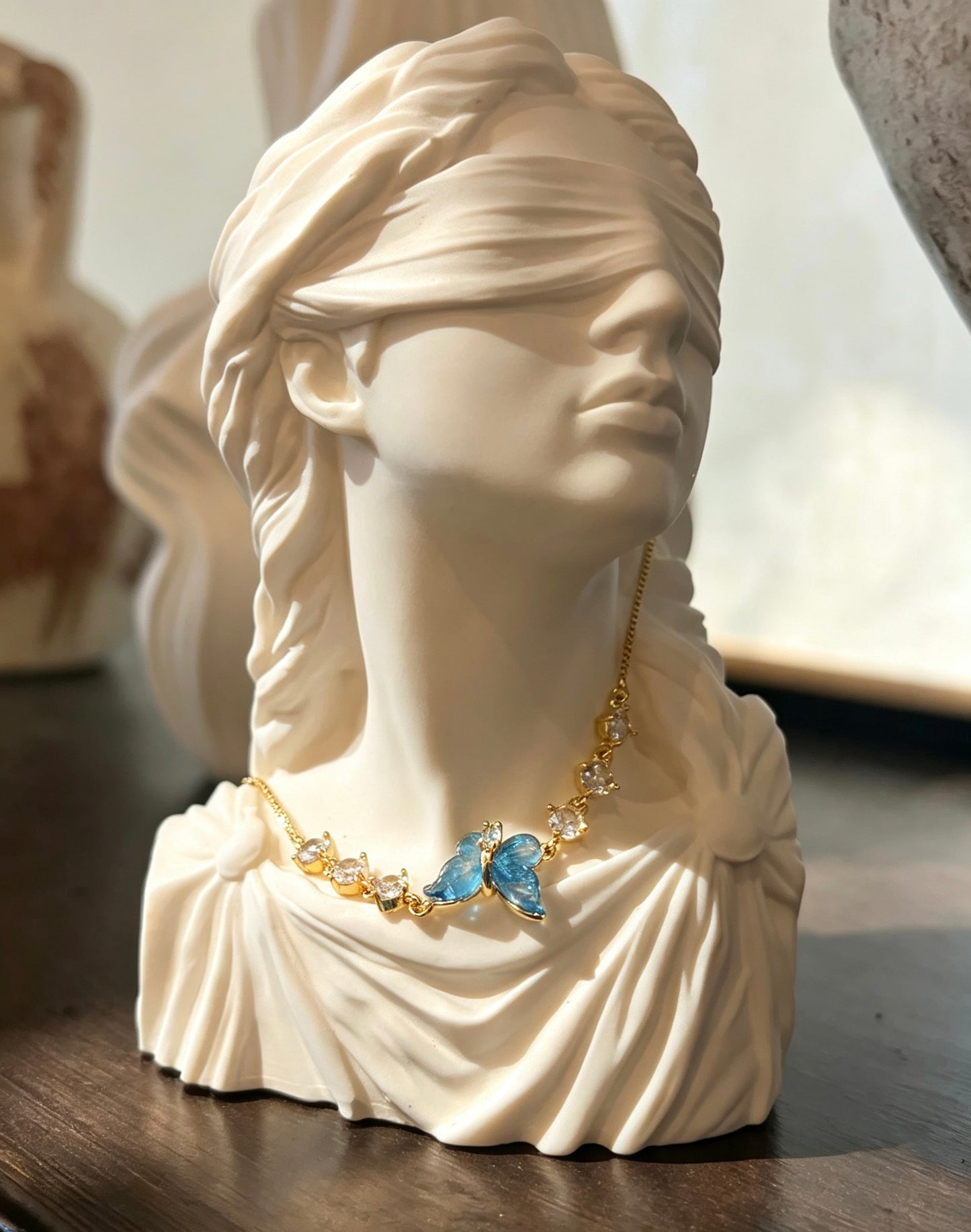 Sparkling Blue Enamel Butterfly Crystal Bracelet