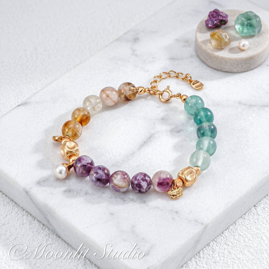 Natural Healing Crystal Gradient Bracelet