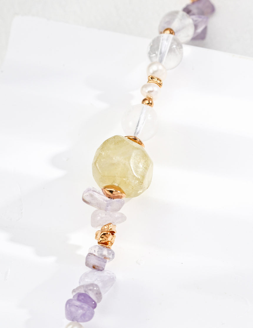 Natural Amethyst & Citrine Healing Crystal Bracelet
