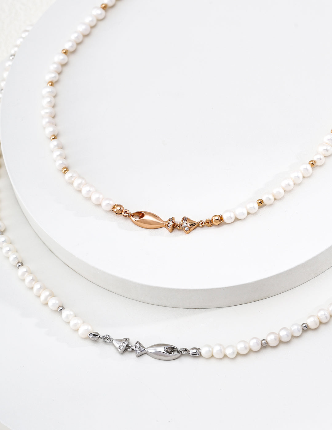 Geometric Zirconia & Natural Pearl Bracelet