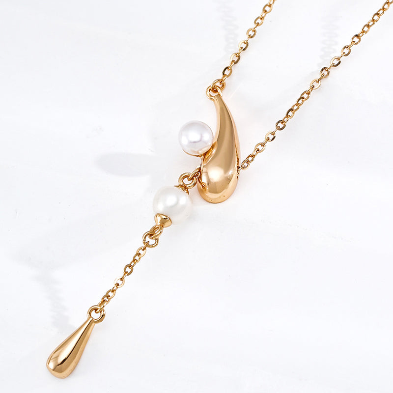 Natural Pearl Lariat Y-Necklace