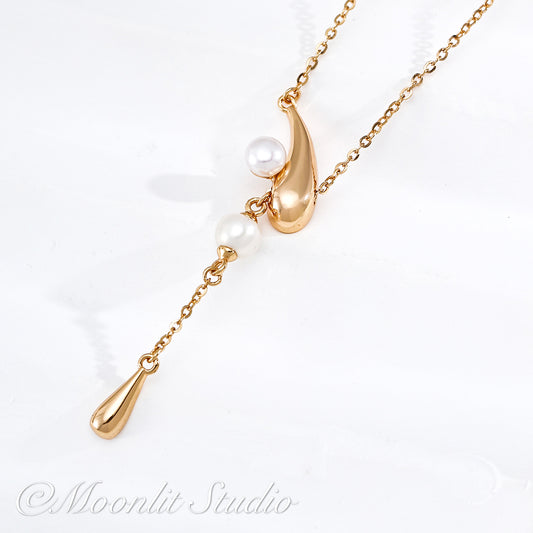 Natural Pearl Lariat Y-Necklace