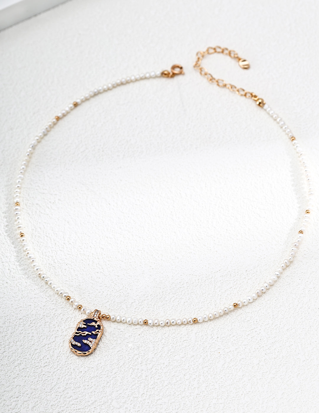 Natural Pearl & Lapis Lazuli Choker Necklace