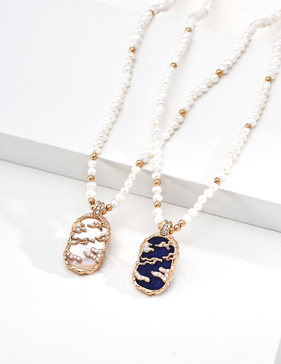 Natural Pearl & Lapis Lazuli Choker Necklace