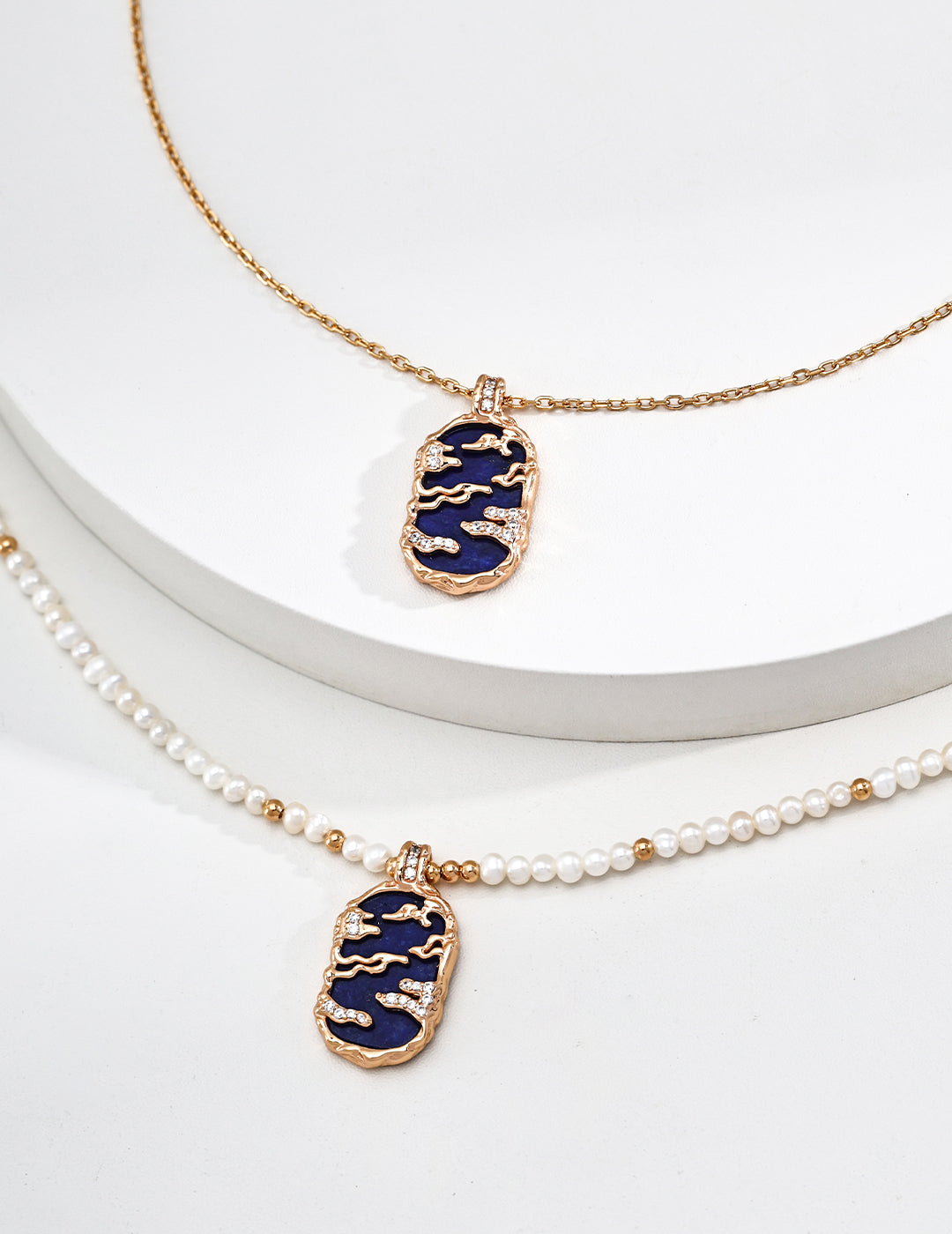 Natural Pearl & Lapis Lazuli Choker Necklace