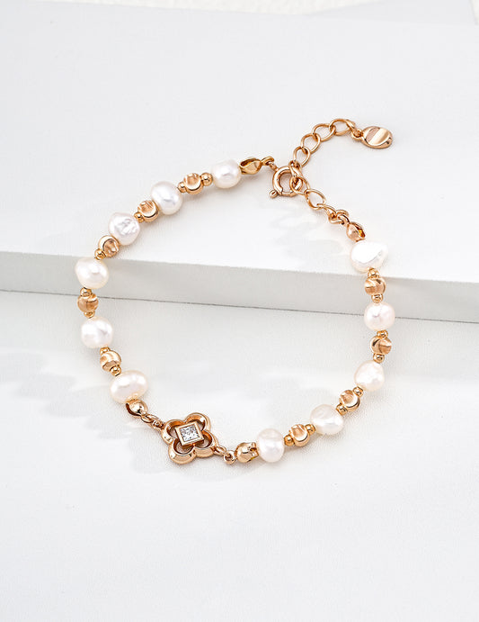 Vintage Gold Natural Pearl Bracelet