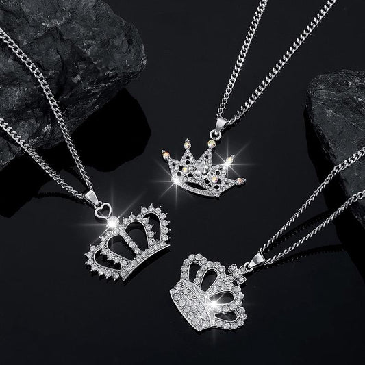 Regal Crystal Crown Necklace